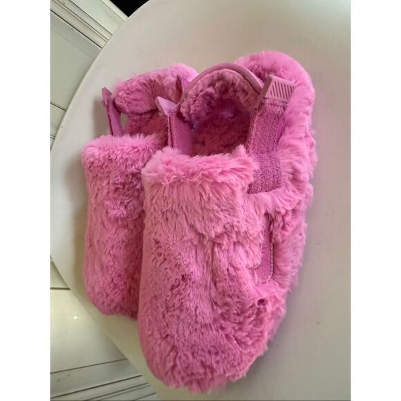 Nike Women's Calm SE Fuzzy Fur Cozy Slip On Slides Mules Playful Pink Size 5 - Picture 9 of 15